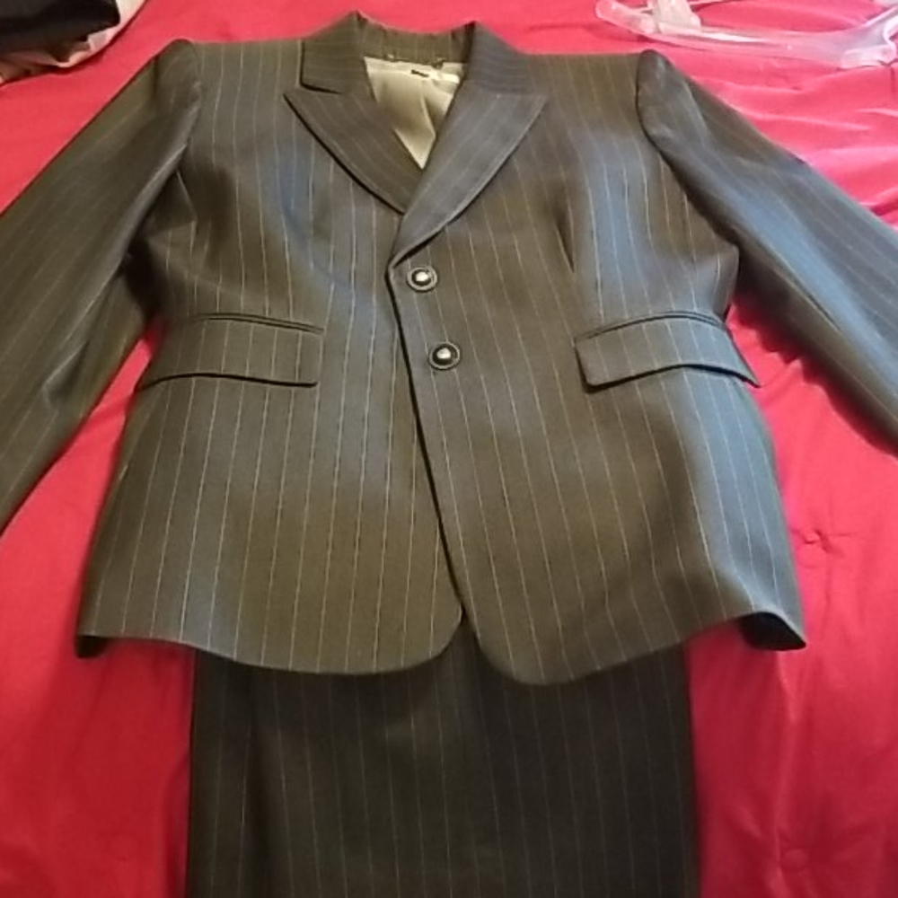 Dk Grey Pinstriped Suit